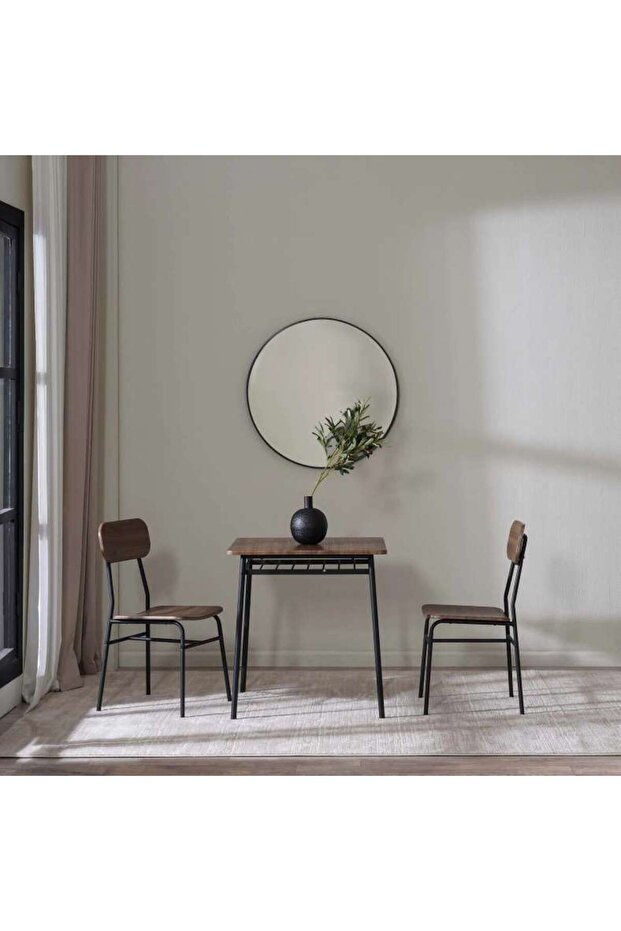 Kyoto 1+2 Dining Set - Brown Black
