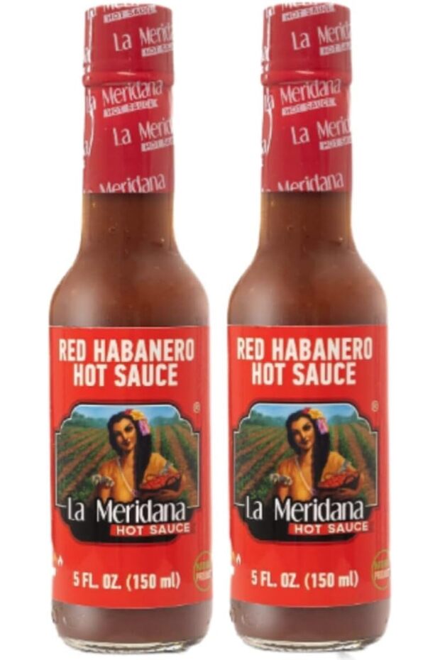 La Meridana Habanero Red Sauce Pack of 2 X 150ml - Intense Heat & Rich Flavor - Premium Red Habaneros Hot Sauce