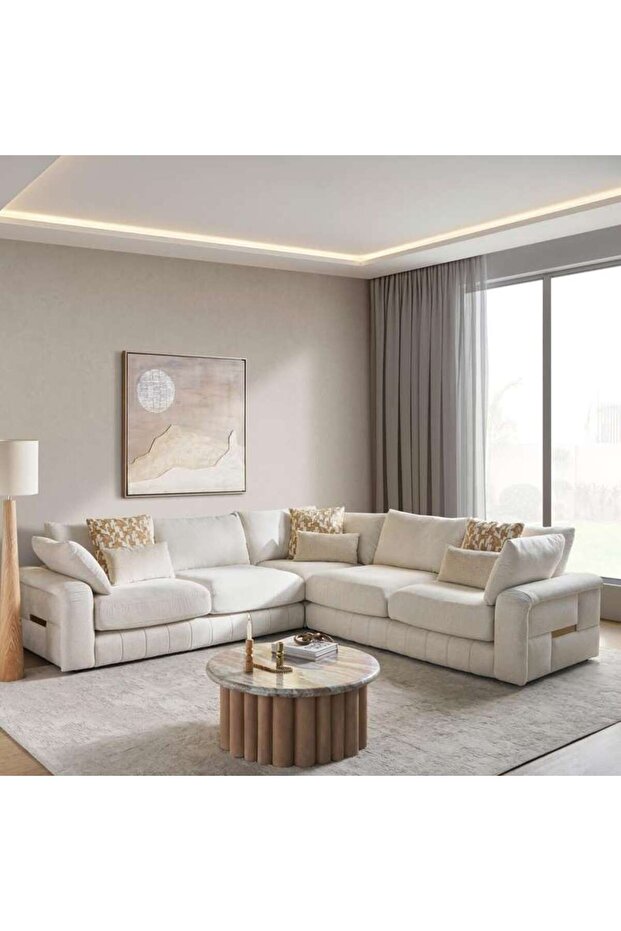 Dronto New Corner Sofa Set - Beige