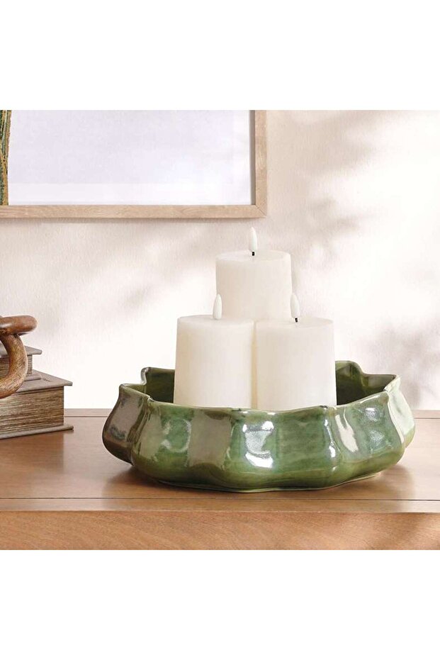 Margo Ceramic Bowl 30.4x28.8x8cm - Green