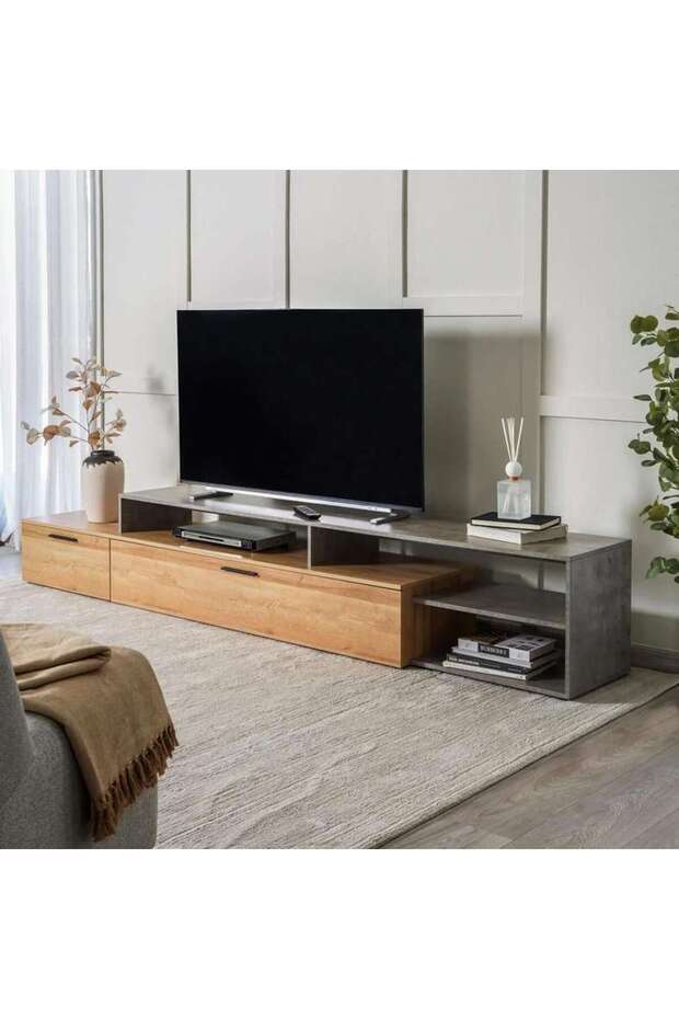 Selangor Tv Unit Upto 80 Inches - Natural Grey