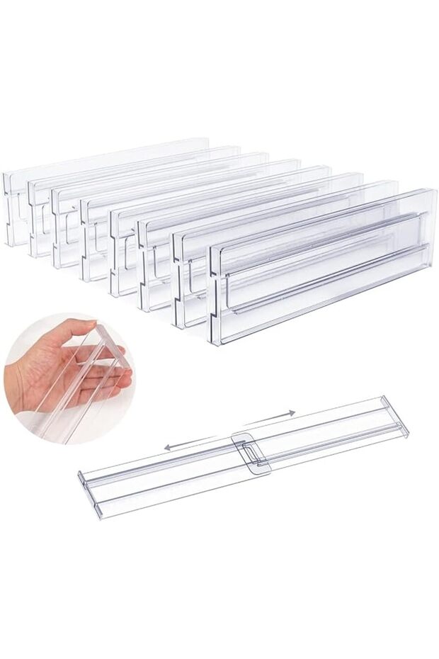 Drawer Dividers Organizers, Expandable Drawer Organization Separators, Adjustable Plastic Dr