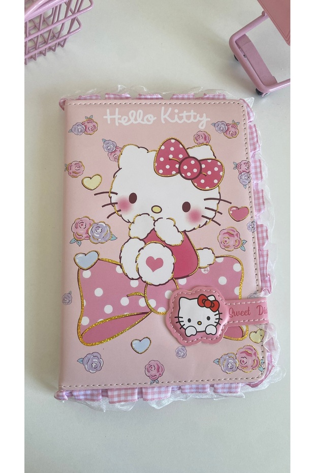 Ruffle Design Planner Notebook Hello Kitty Magnet Cover Inside-Designed Journal Daily Sanrio Kawaii