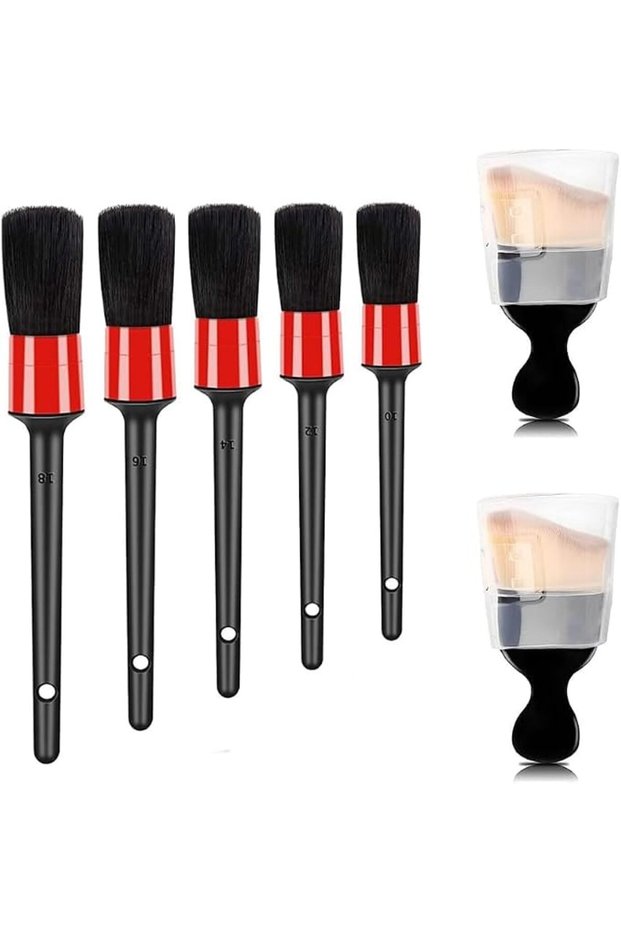 7Pcs Car Detailing Brush Set, Multi-Function Soft-Bristled Cleaning Brushes, Car Detailing Kit Inter