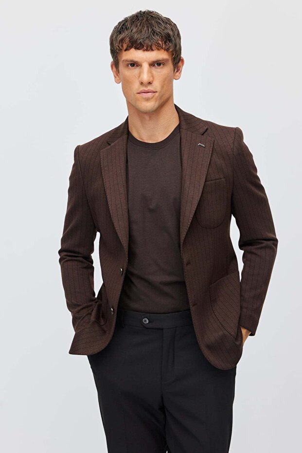 Men's Mono Collar Jacket with Pocket