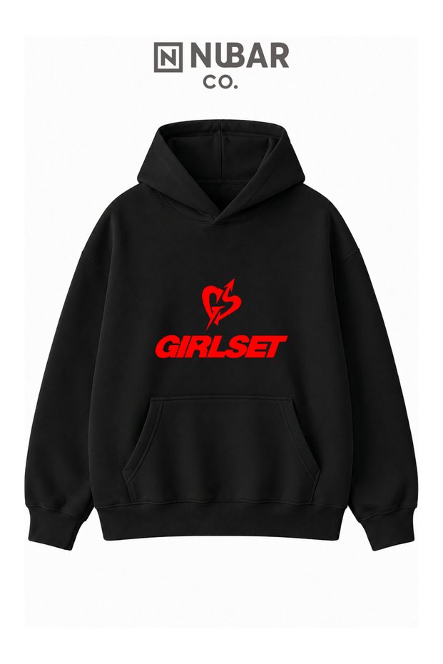 Girlset Kpop Printed Premium Design Unisex 3 Threaded Premium Hooded Sweatshirt