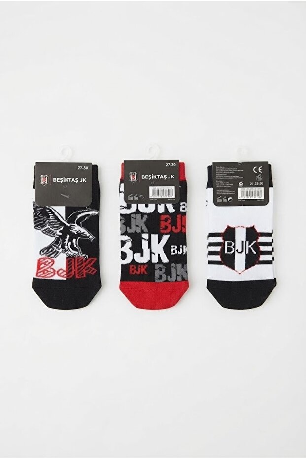 Licensed fan child booties socks, unisex 3-piece booties socks set, black eagle fan socks set