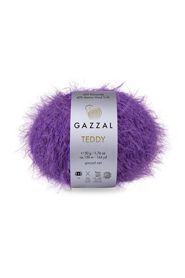 Teddy 40% Merino Wool 60% Polyamide – 50 g 150 m Fluffy Knitting Yarn-1 Piece-6551