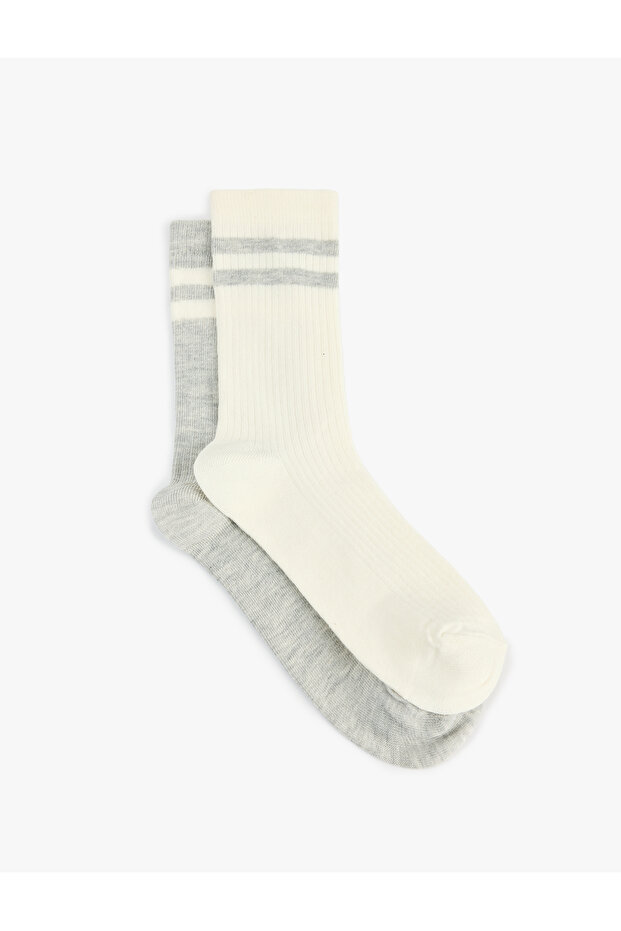 Striped 2-Piece Set of Cotton Socks