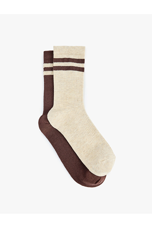Striped 2-Piece Set of Cotton Socks