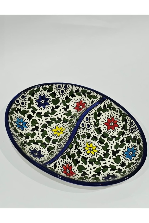 Handmade 2-section ceramic dish