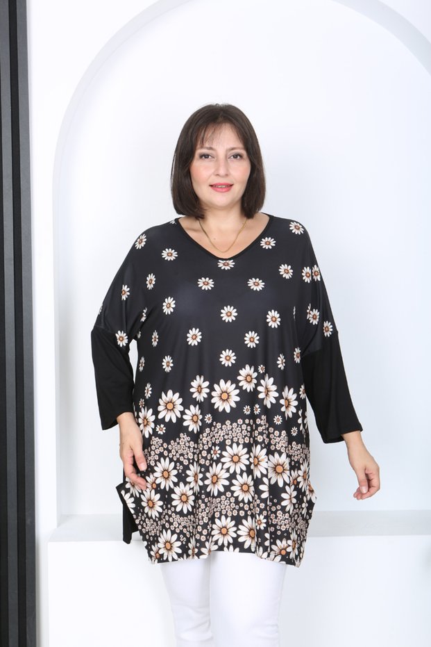Women's Lycra Viscose V-Neck Plus Size Tunic