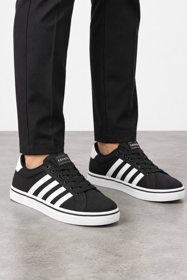 Torto Men's Lace-Up Casual Shoes - Black