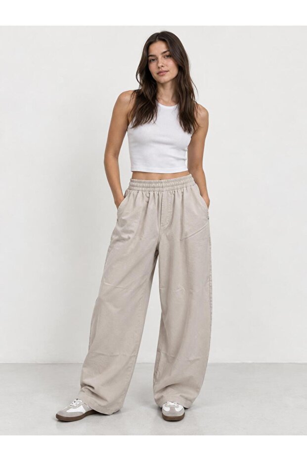 Women's Stone 8124 Wide Leg Elastic Waist Pants