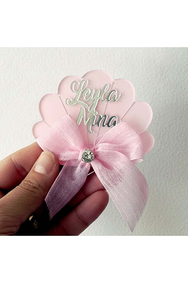 Baby Candy Gift Bebe-330P Pink Painted Oyster Transparent Plexi Magnet - 30 Pieces