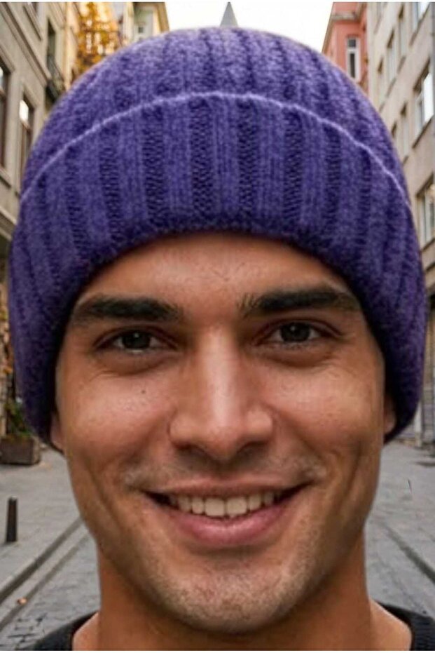 Men's Ribbed Folded Knitwear Winter Beanie