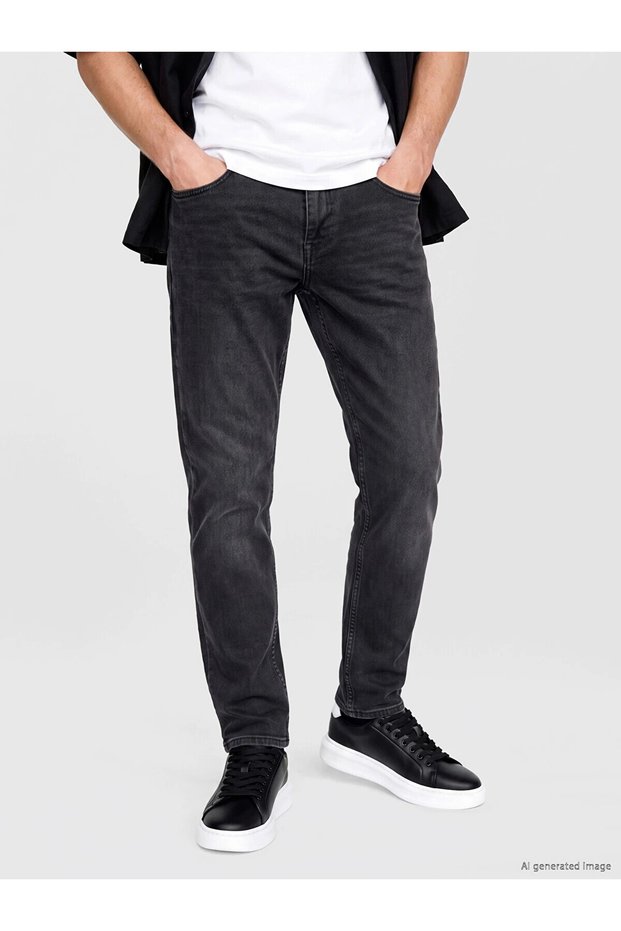 Lcw Jeans Black 750 Slim Fit Men's Jean Trousers