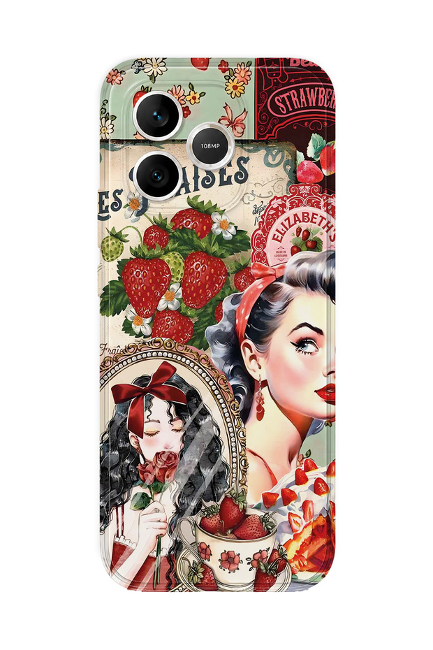 Honor 600 Lite Compatible Retro Women's Collage Pattern Transparent Phone Case