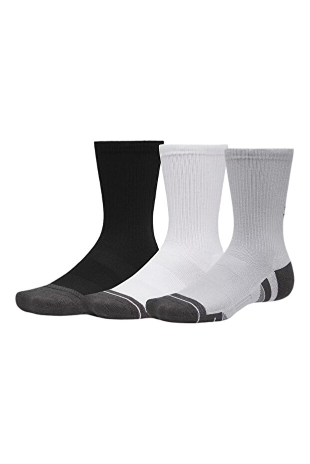 Tech 3-Pack Crew Socks Black White Gray