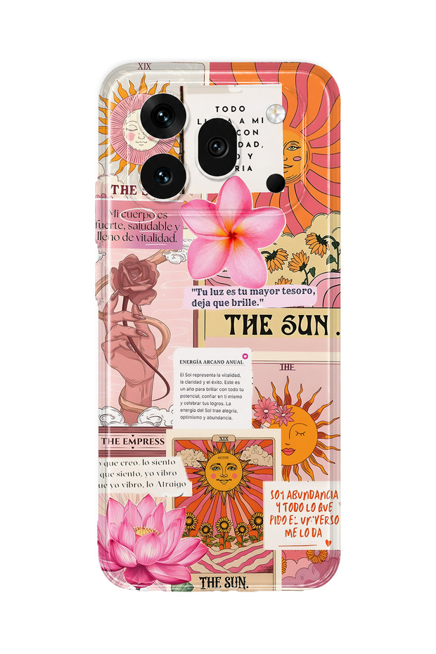 Honor 600 Pro Compatible Solar Tarot Pattern Transparent Phone Case