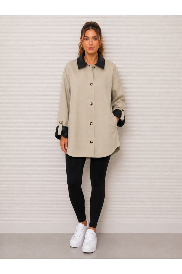 Leather Collared Jacket 13110