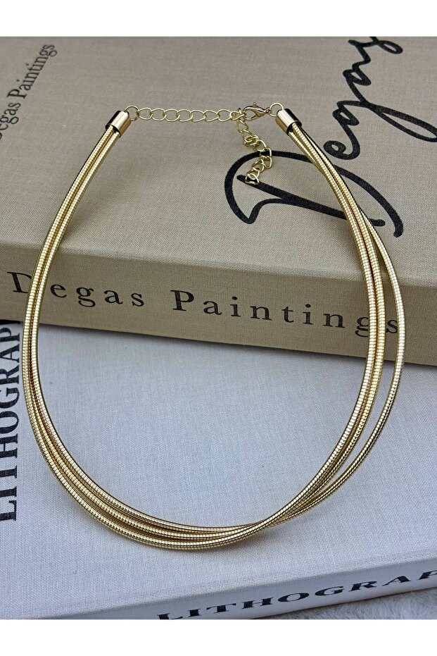 Gold Color 3-Piece Multi-Look Choker Necklace