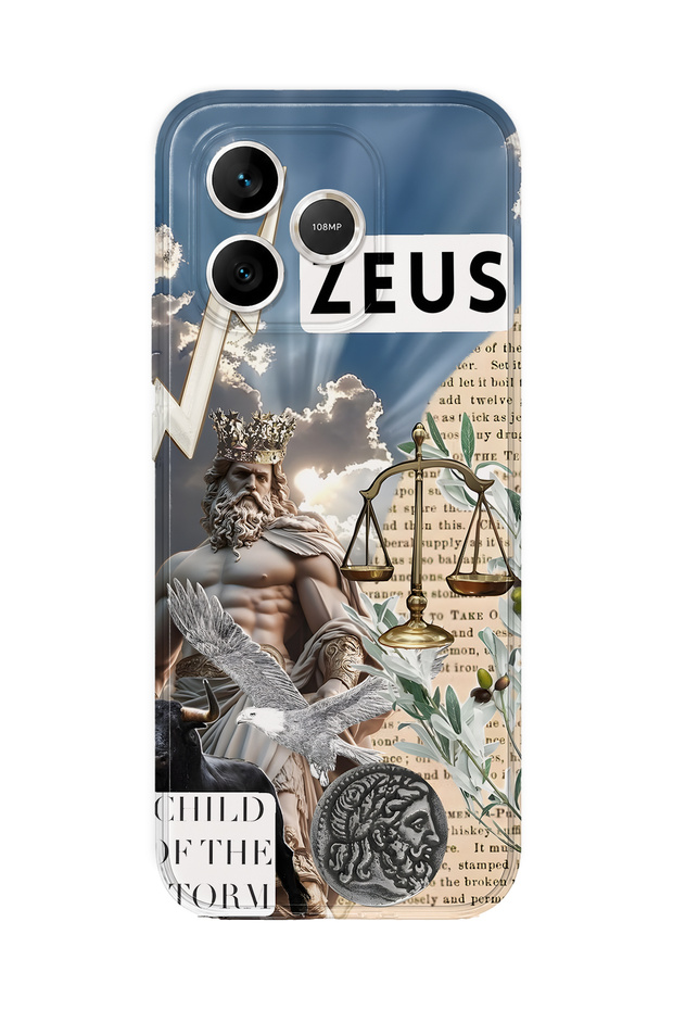 Honor 600 Lite Compatible Zeus Patterned Transparent Phone Case