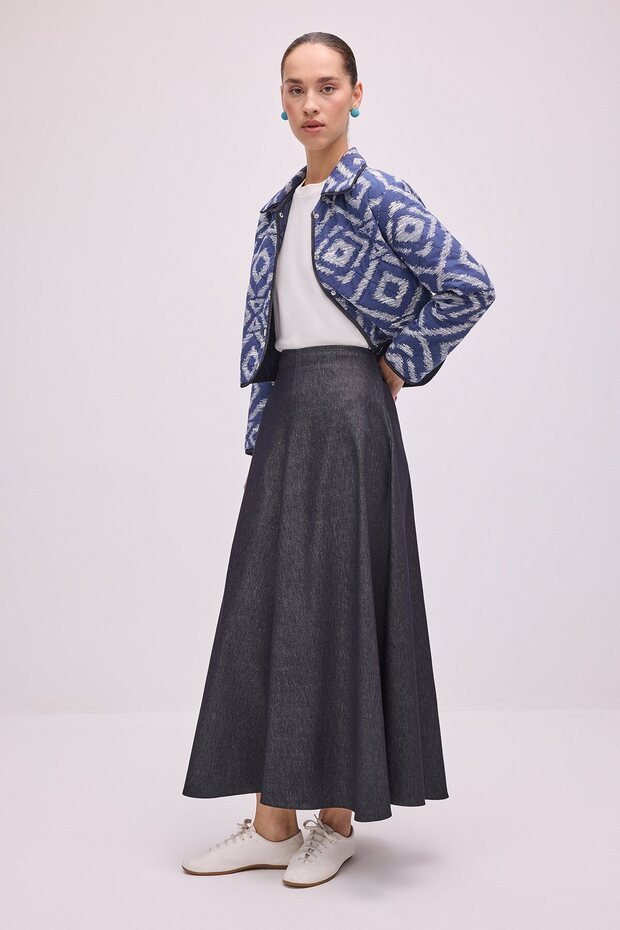 Flared Denim Skirt