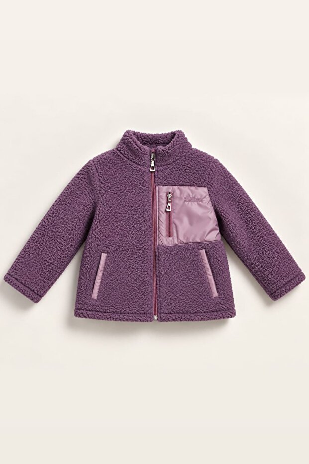 4-12 Years Old Winter Mode Girls' Coat - Purple