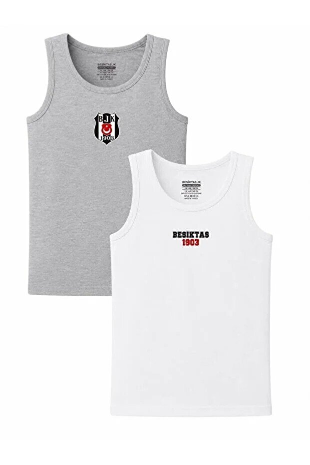 Licensed Boys' White and Gray Fan 2-Piece Undershirt