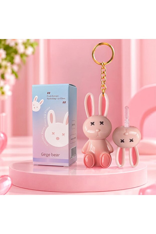 Gege Bear Fruit Extract Moisturizing Lip Gloss Lip Gloss Gradient Rabbit 01 # Candy Pink