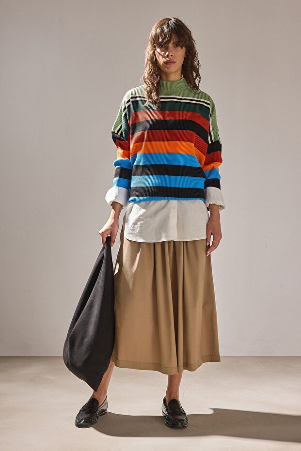 Yandan Pocketed Ruched Skirt