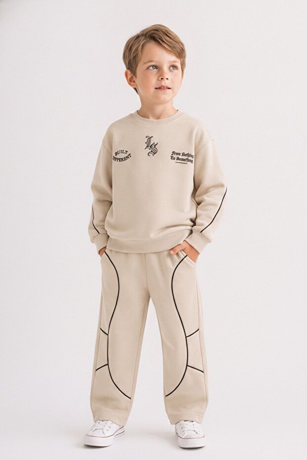 4-8 Years Old Built from Boys' Suit Set-Stone