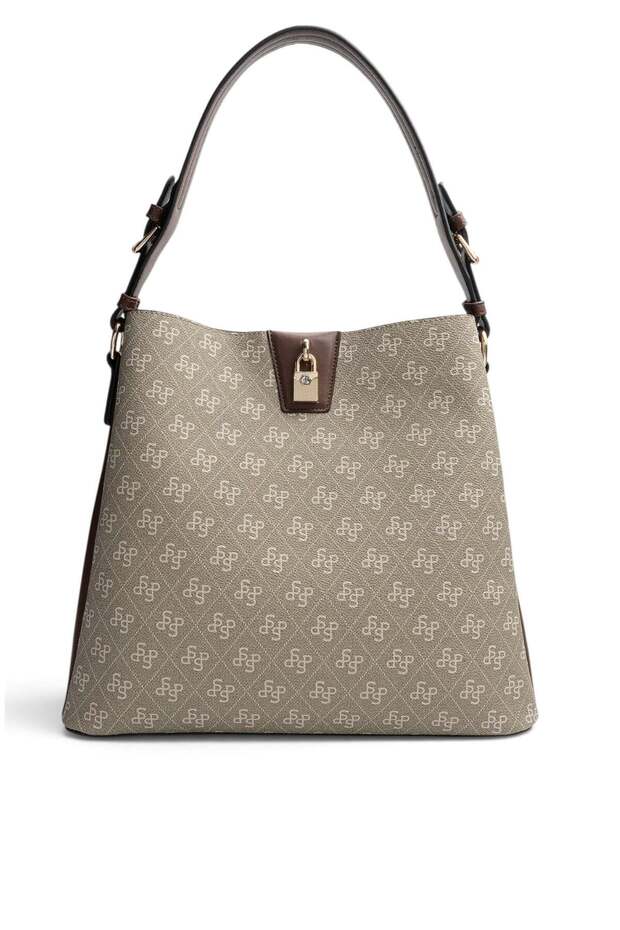 Y.Green - Brown Monogram Women's Shoulder Bag Sp1295