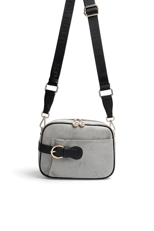 Smoked - Black Suede Women's Crossbody Bag Sp1256