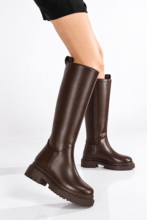 Brown Leather Women's Boots