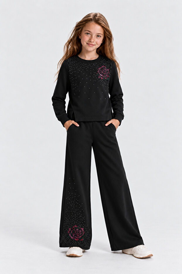 8-15 Years Old Prime Rose Girls' Set-Black