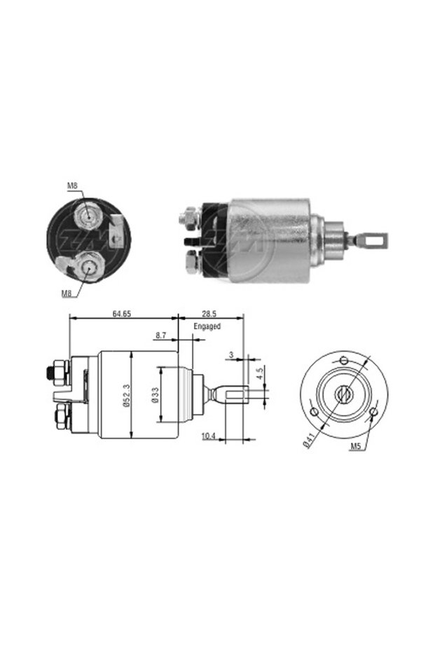 1372 Starter Solenoid 12V Ford Fairlane - Fairmont - Falcon / Nissan Ute