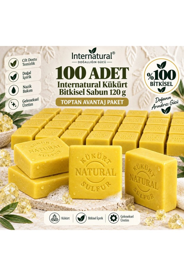 Internatural Sulfur Herbal Soap 120 g - 100 Pieces