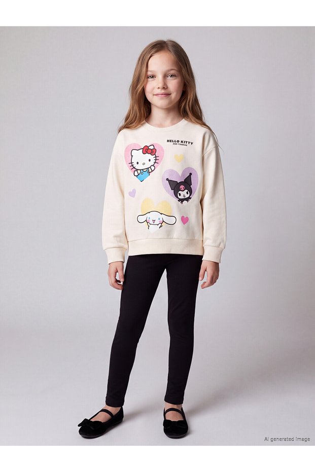 Two Mt Shop Quality Lcw Kids Black 2 Threaded Flat Narrow & Slim Elastic Waist Girls' Leggings