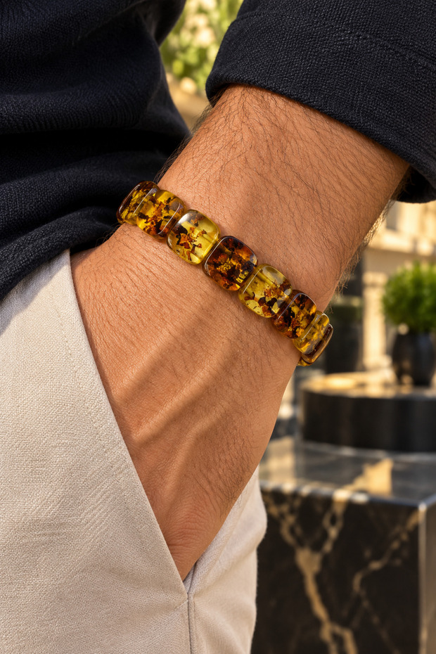 Original Men's Natural Amber Bracelet