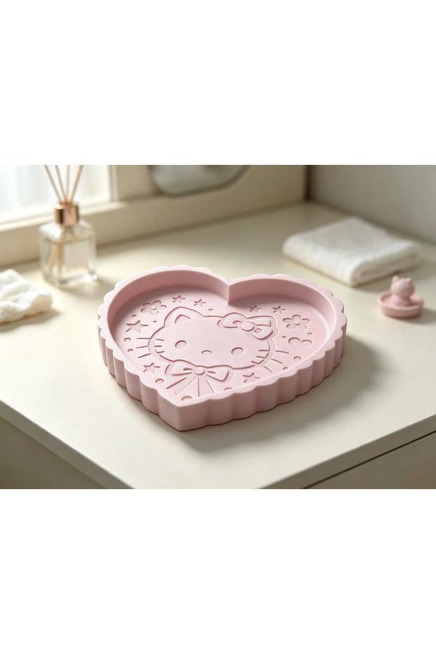 Kittyli Jewelry Plate - Cat Patterned Organizer Table Accessory