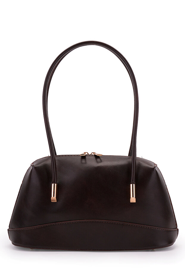 Baguette Form Faux Leather Martina Women's Shoulder Bag Brown