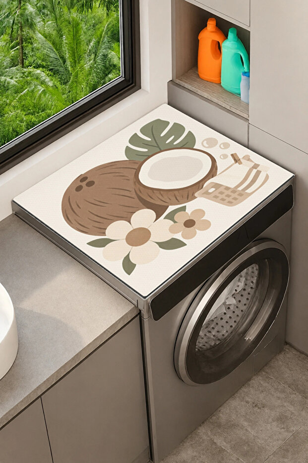 Clothes Dryer Top Organizer Mat Liquid-Proof Cover Coconut
