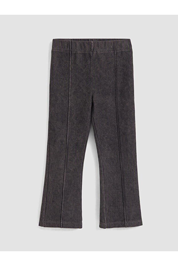 Two Mt Shop Quality Lcw Kids Anthracite 2 Thread Plain Narrow & Slim Elastic Waist Girls' Leggings