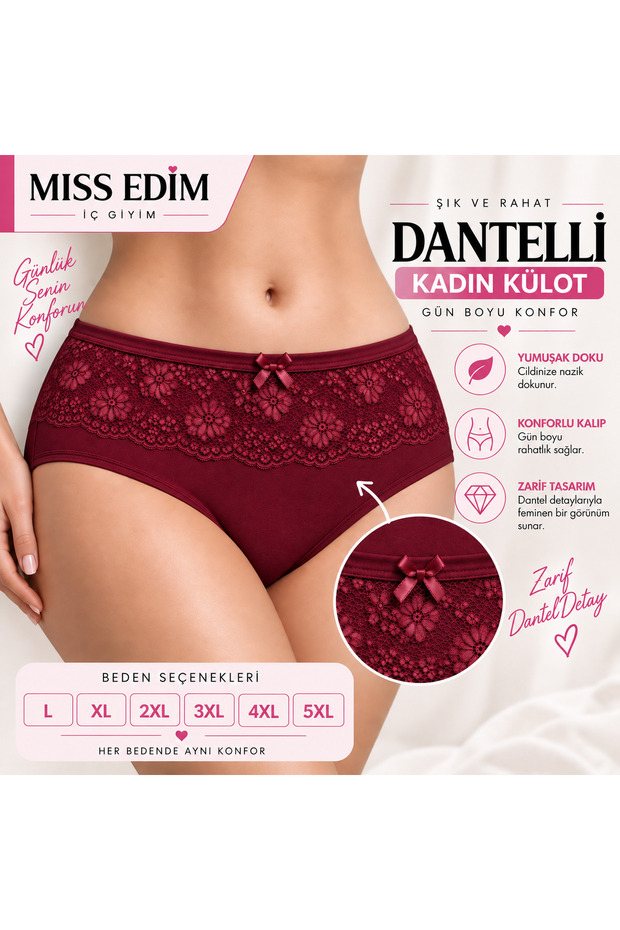 Women's Panties with Lace Detail on the Front