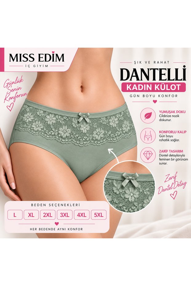 Women's Panties with Lace Detail on the Front