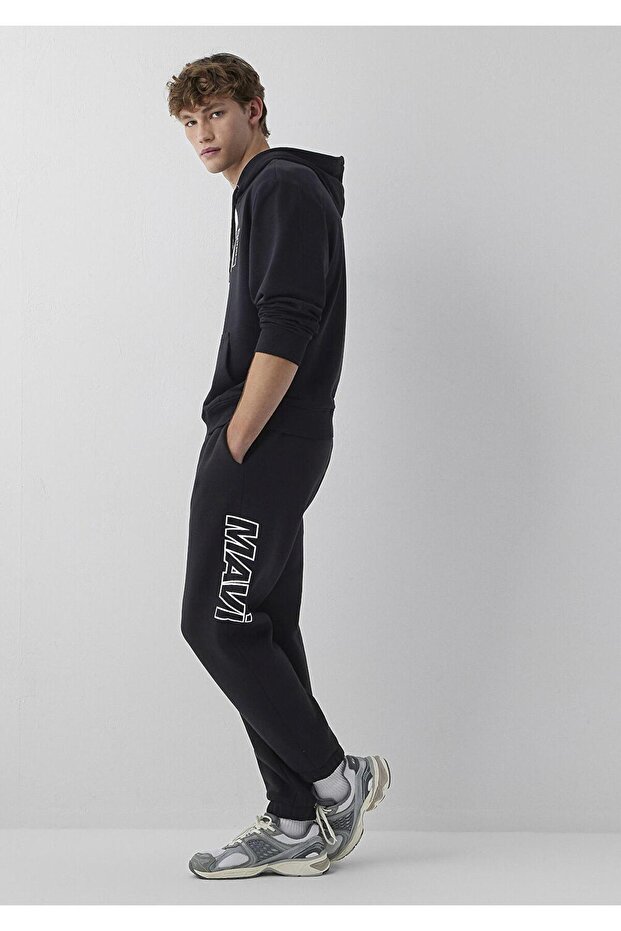 M0010641-900 Printed Black Men's Sweatpants