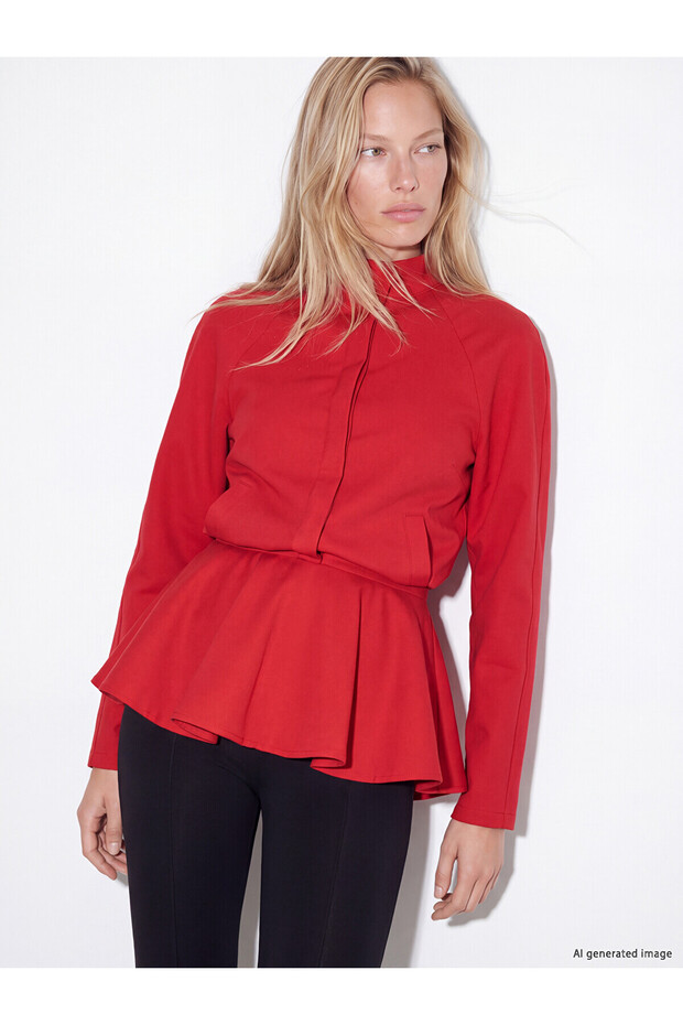 Two Mt Shop Quality Lcw Vision Red Judge Collar Women's Shirt
