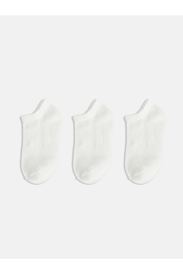 Two Mt Shop Quality Lcw Kids White Plain 3-Pack Boys Bootie Socks